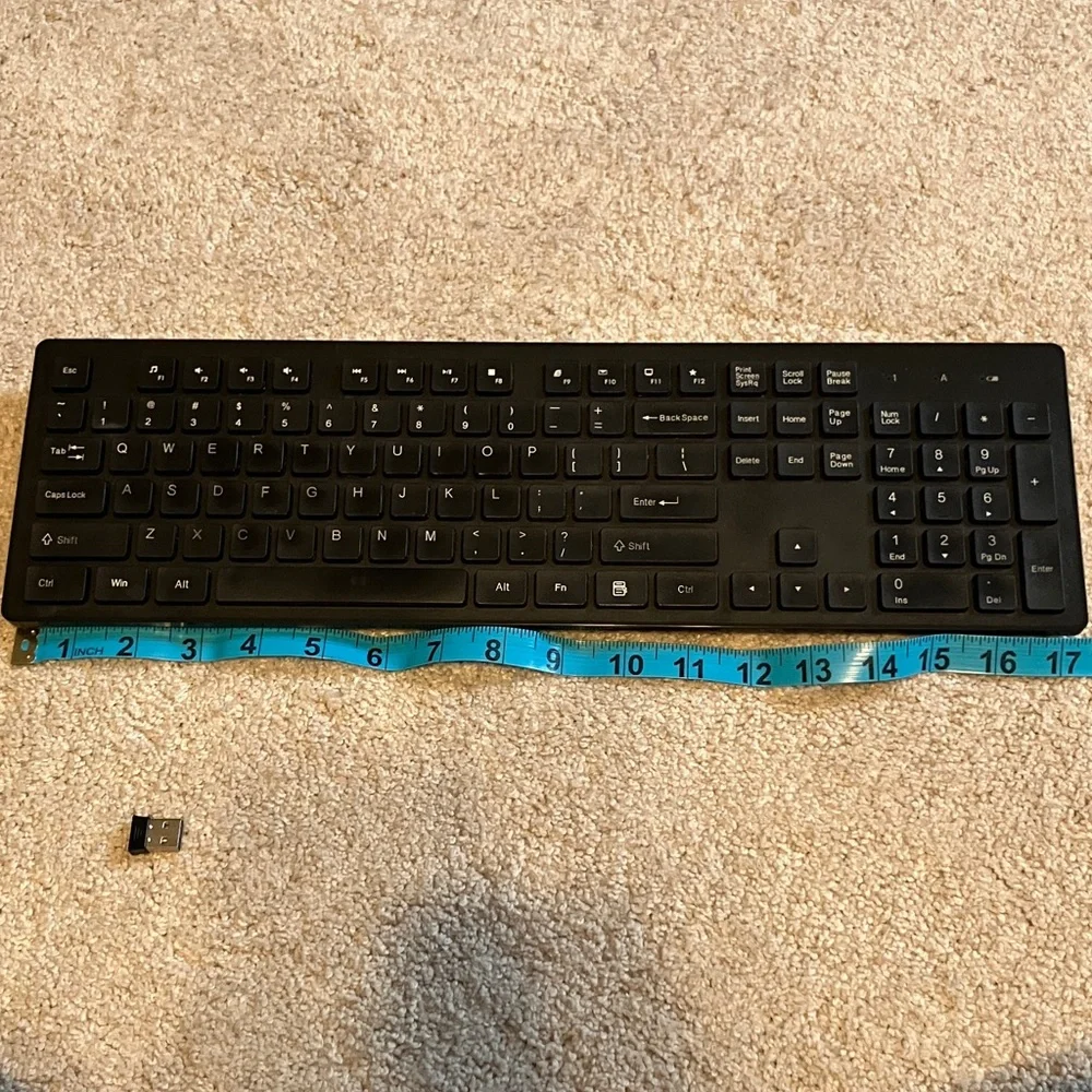 Wireless Keyboard Black USB 17 inch